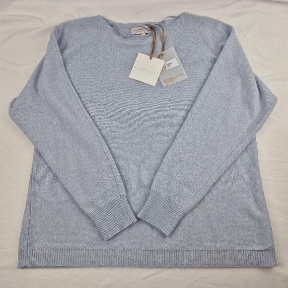 Bianco & Blue Cashmere Blend Sweater Made in Italy Size Large - Picture 4 of 12